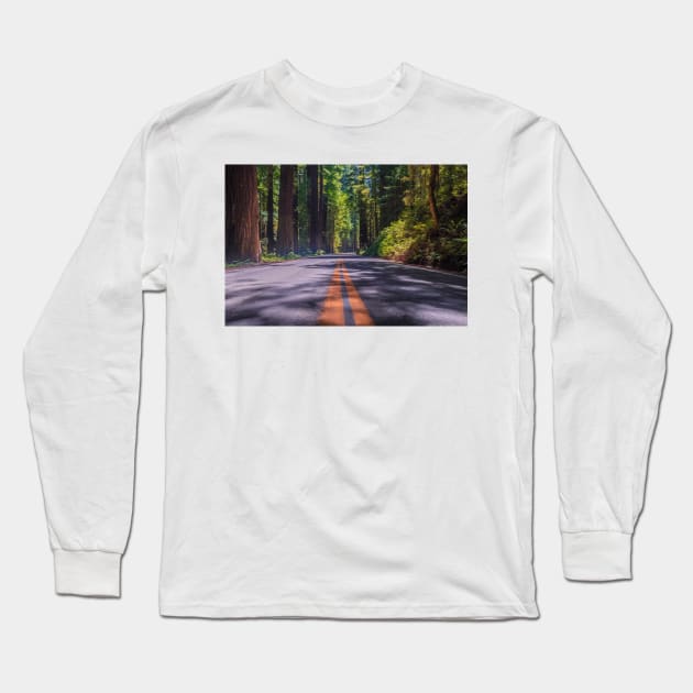 Avenue of The Giants Long Sleeve T-Shirt by blossomcophoto